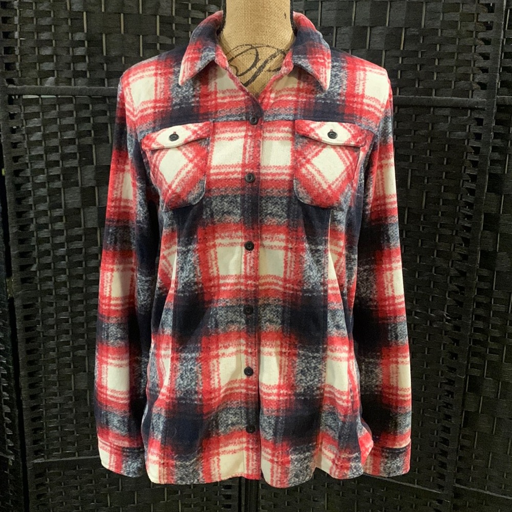 Eddie Bauer red white and black flannel in size medium